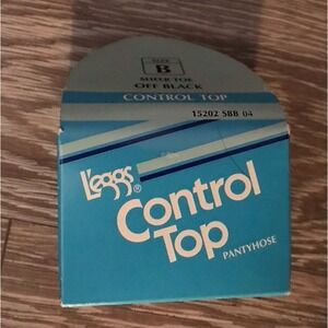L'eggs‎ Control Top Women Size B Off Black Control Top Sheer Toe Pantyhose 90's
